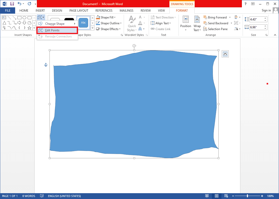 expanda Editar forma y seleccione Editar puntos.  |  Dibujar en Microsoft Word