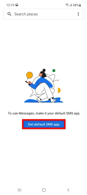 Configure los mensajes de Google como la aplicación de SMS predeterminada en un Samsung Galaxy