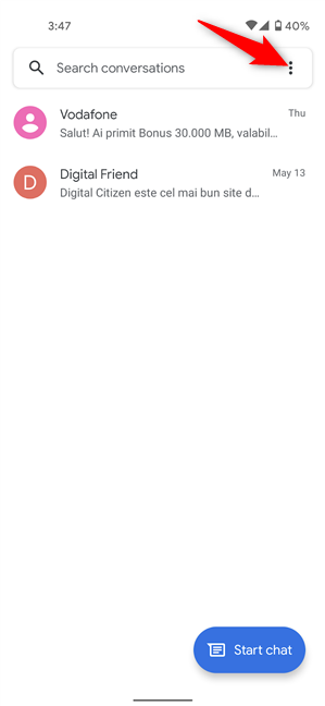 Accede a más opciones en la aplicación Mensajes