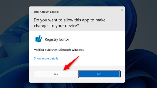 Permita que el Editor del Registro realice cambios en su PC