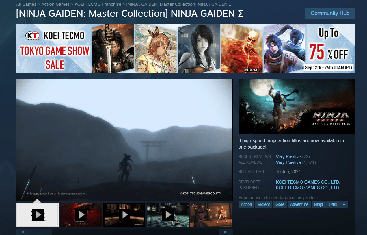 Ninja Gaiden en Steam