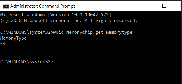 Obtendrá resultados numéricos |  Compruebe si su tipo de RAM es DDR3 o DDR4 en Windows 10