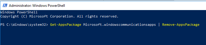 Zresetuj aplikację Mail w systemie Windows 10 za pomocą PowerShell