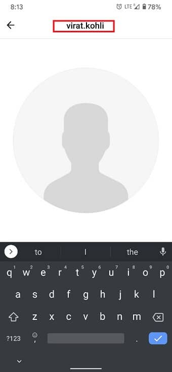 ingrese el nombre de la cuenta cuya foto de perfil desea ver.