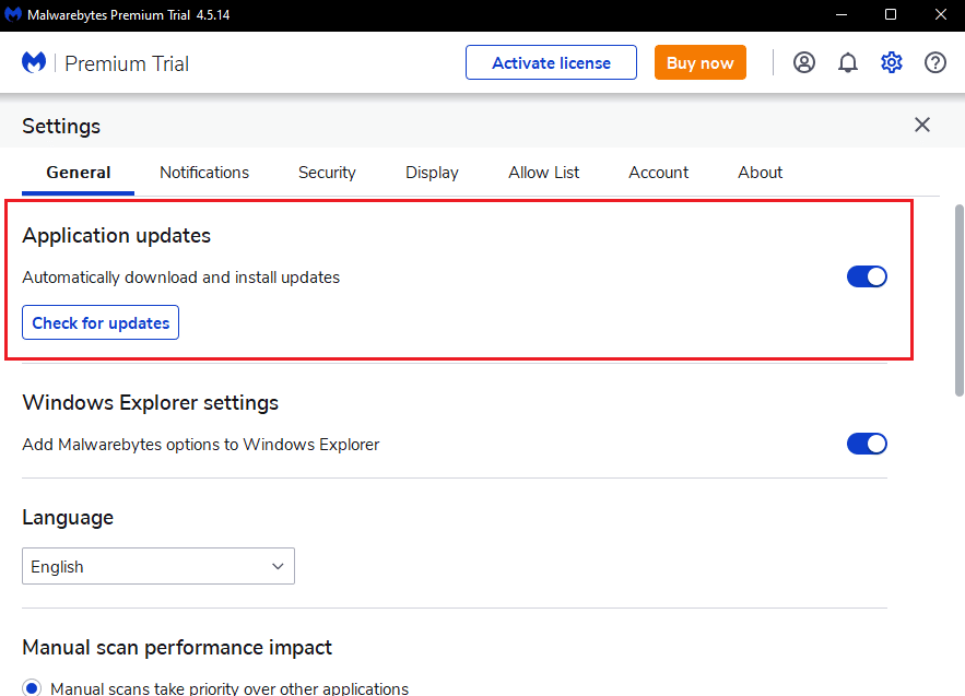 Actualizaciones de aplicaciones