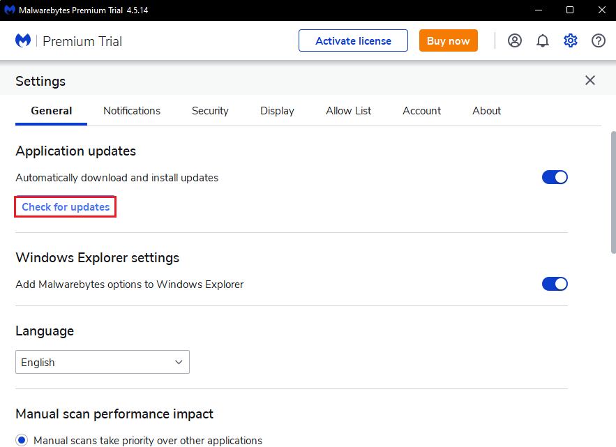buscar actualizaciones