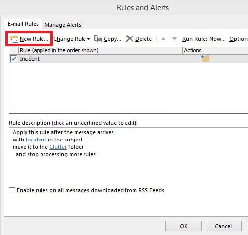 Haga clic en la pestaña 'reglas de correo electrónico' y elija 'nueva regla'.  |  ¿Cómo recuperar un correo electrónico en Outlook?