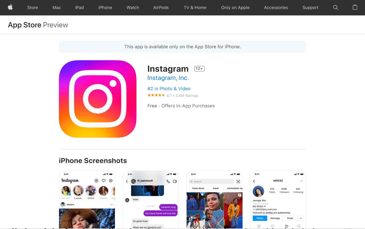 Tienda de aplicaciones de Instagram |  Cómo desinstalar una actualización en Instagram 