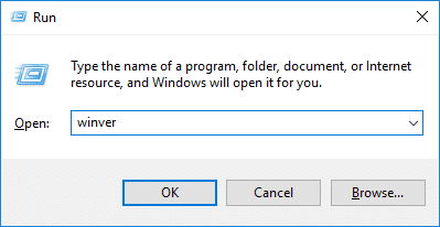 Presione la tecla de Windows + R, luego escriba winver y presione Enter | Compruebe qué edición de Windows 10 tiene