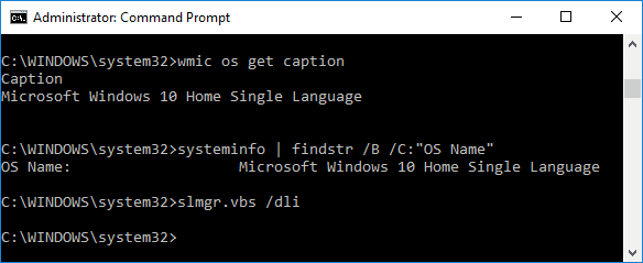 Compruebe qué edición de Windows 10 tiene en Símbolo del sistema | Compruebe qué edición de Windows 10 tiene