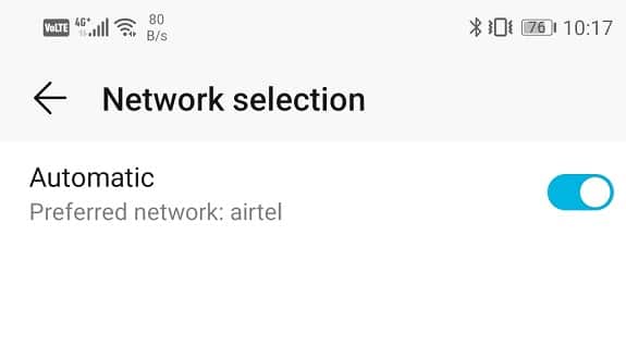 Alternar la opción Automático para apagarlo