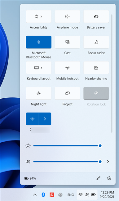 La configuración rápida disponible en una computadora portátil Lenovo con Windows 11