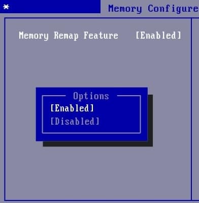 Habilitar la función de reasignación de memoria