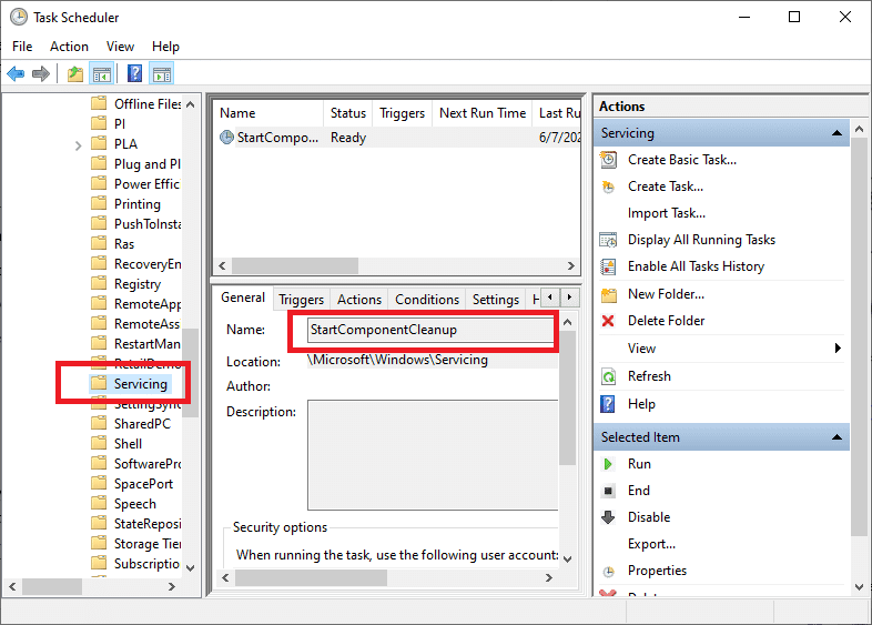 Después de eso, haga clic con el botón derecho en StartComponentCleanup y luego elija Ejecutar |  Corregido: Error de actualización de Windows 0x800704c7