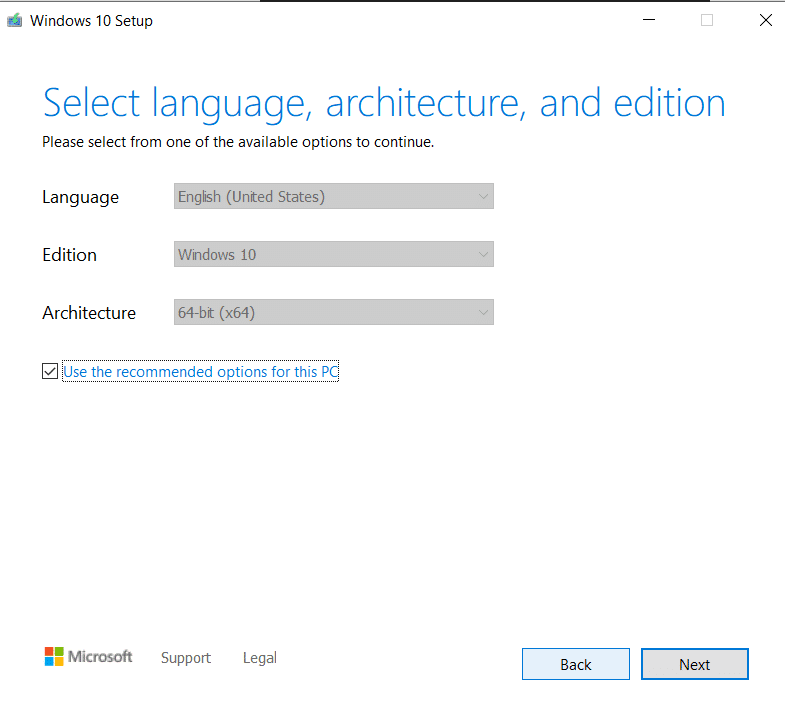 Seleccione su idioma preferido |  Instalación integrada de Windows 10