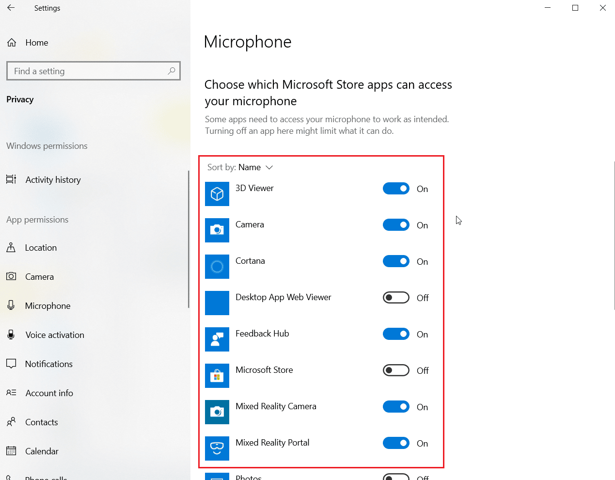 active o desactive el acceso al micrófono para aplicaciones individuales. Arreglar los auriculares SADES que no funcionan en Windows 10