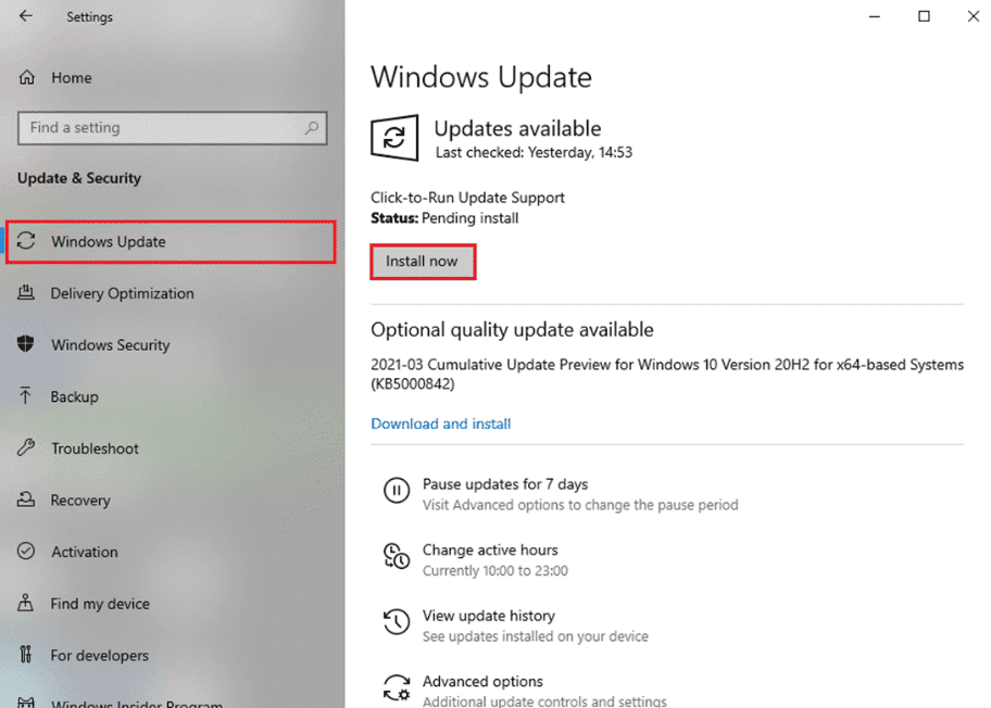 Compruebe si hay actualizaciones disponibles, luego instálelas y actualícelas.