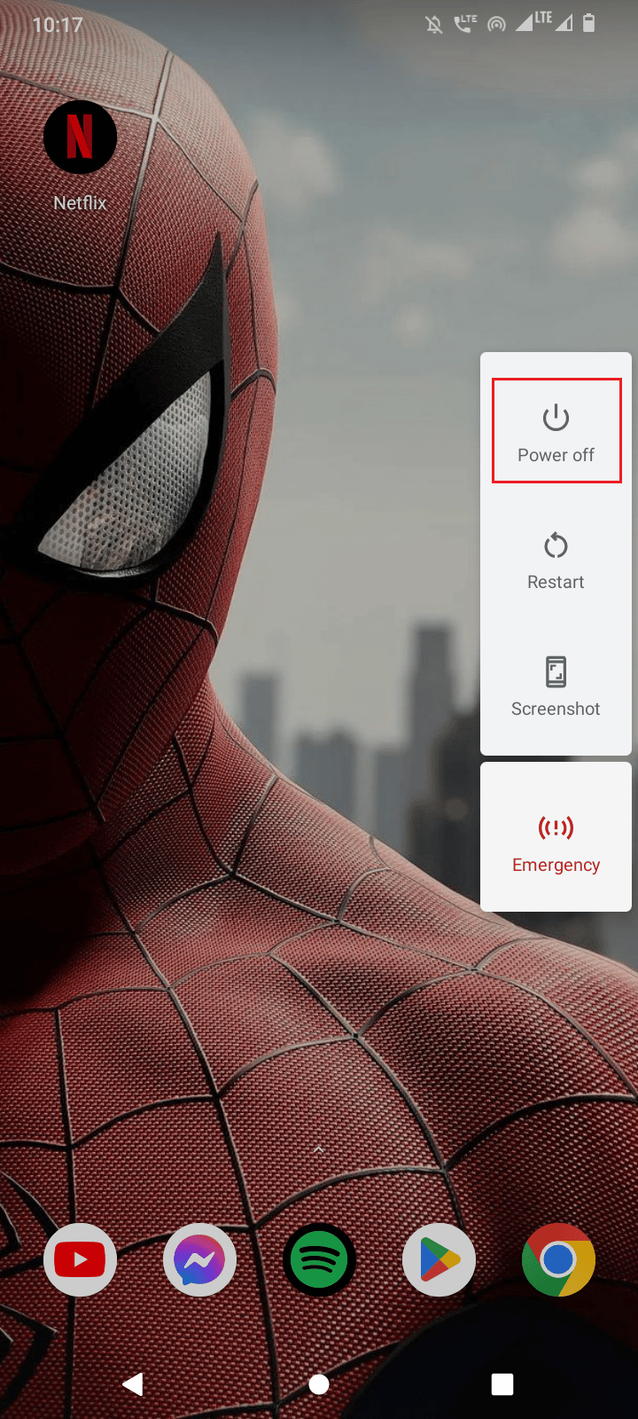 mantenga presionado el botón de apagado para reiniciar su teléfono en modo seguro.  Maneras de arreglar actualmente no se puede descargar en Android