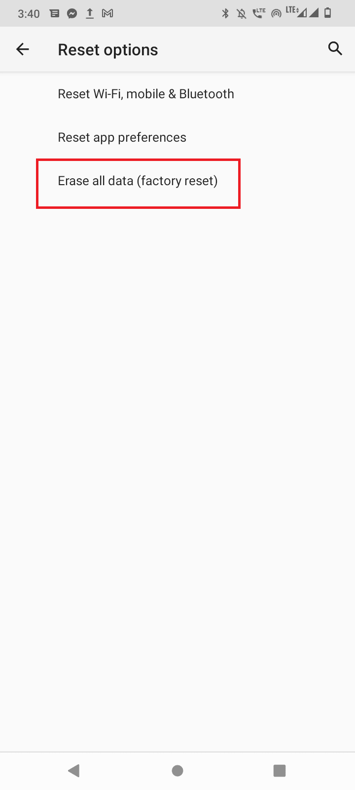 toca borrar todos los datos