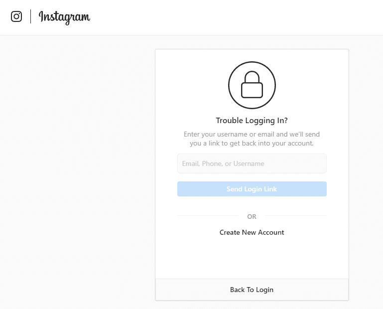 Se abrirá la ventana Restablecer contraseña de Instagram | Restablecer contraseña de Instagram