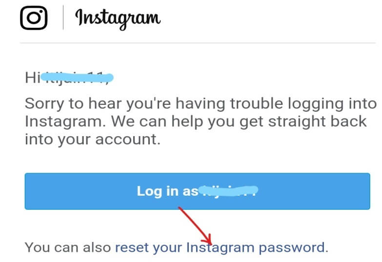Haga clic en restablecer su enlace de contraseña de Instagram | Olvidé la contraseña de Instagram