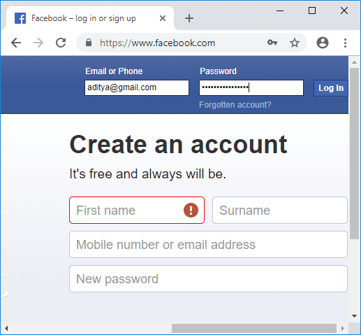Vaya a Facebook.com e inicie sesión con sus datos de inicio de sesión | Oculte su lista de amigos de Facebook de todos