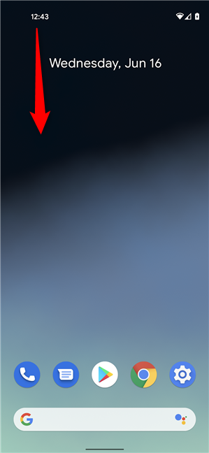 Deslice hacia abajo para revelar la configuración rápida