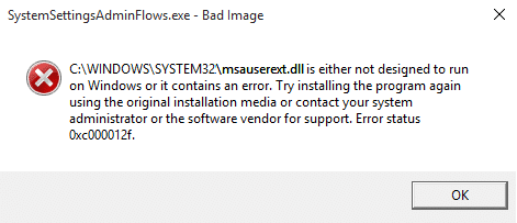 Solucionar errores de SystemSettingsAdminFlows en Windows 10