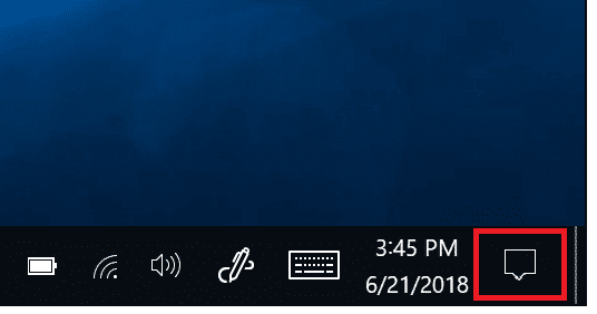 Haga clic en el icono del Centro de actividades o presione la tecla de Windows + A