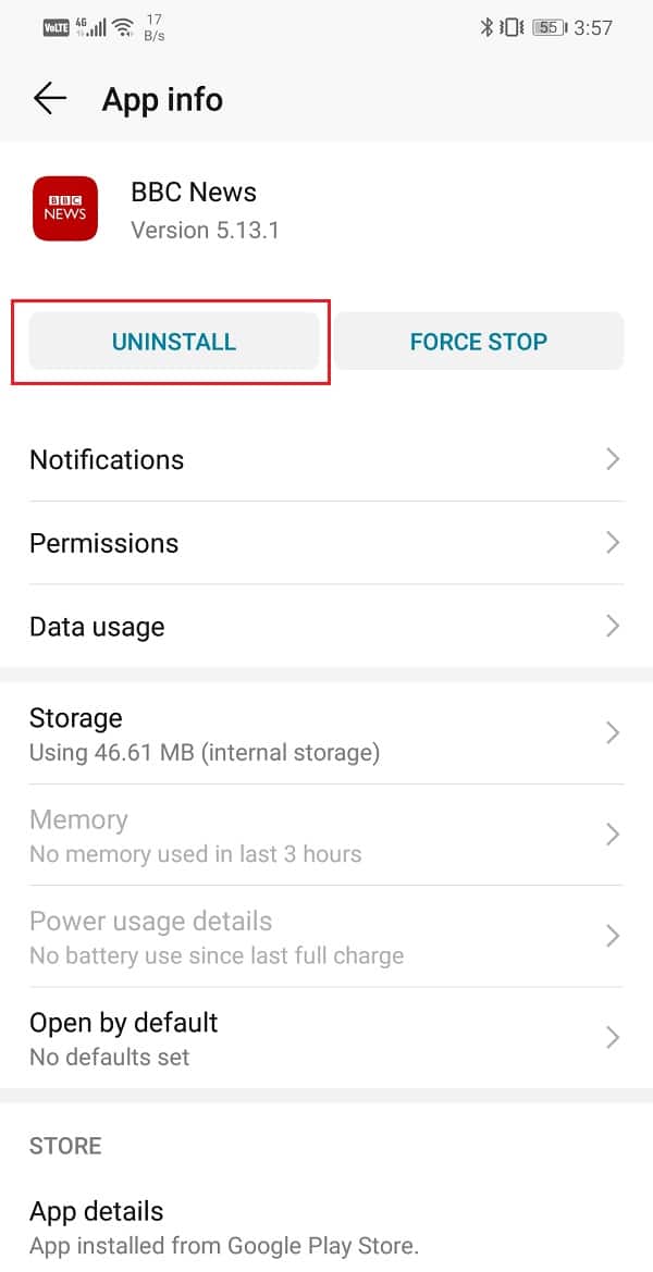 Necesito desinstalar la aplicación