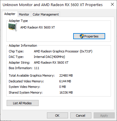 Propiedades de tu tarjeta gráfica