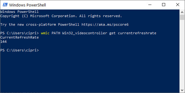 Ver frecuencia de actualización en PowerShell