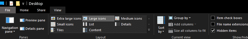 Vaya al menú Ver |  Cómo quitar el archivo desktop.ini de su computadora