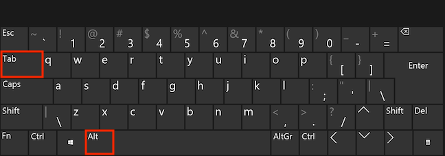 Presione simultáneamente las teclas Alt y Tab para acceder a una versión más rápida del selector de tareas