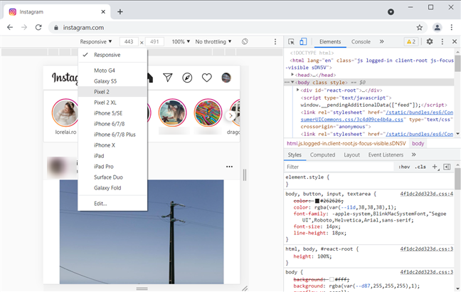 Selecciona el dispositivo móvil a emular