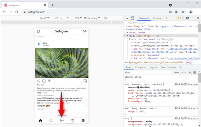 Haga clic en el botón + (Nueva publicación) en Instagram