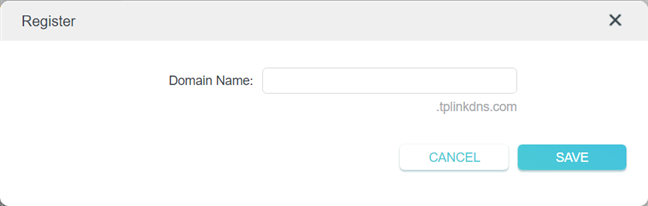 Ingrese el nombre de dominio para el DDNS