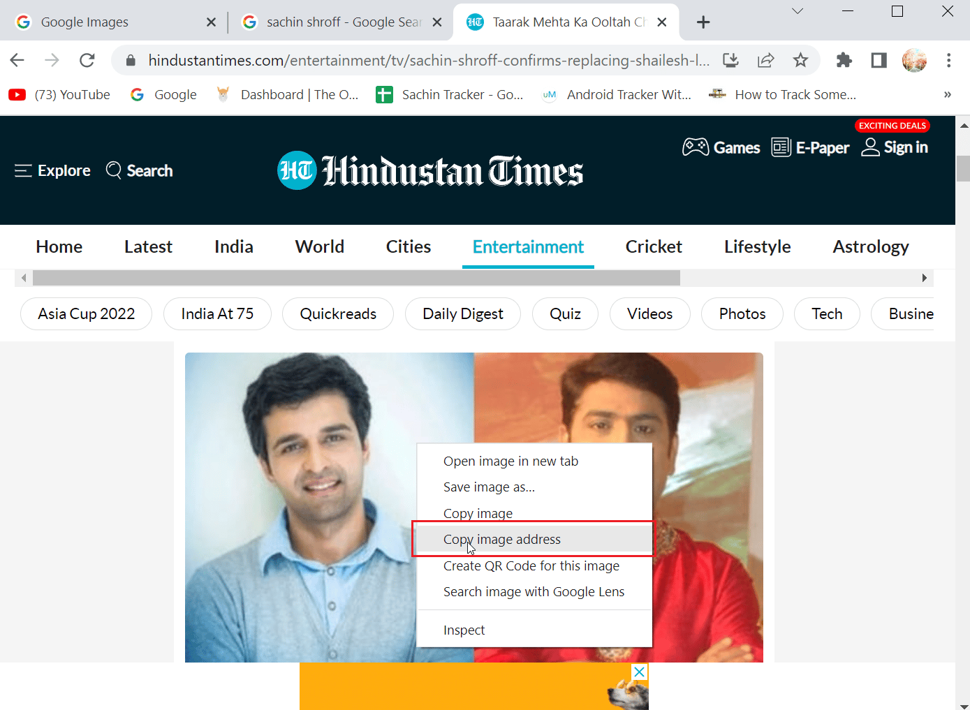 haga clic derecho en una imagen y haga clic en copiar dirección.  Cómo encontrar a alguien en Snapchat sin su nombre de usuario