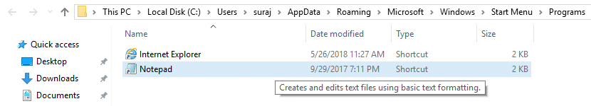 Arrastre el Bloc de notas al escritorio