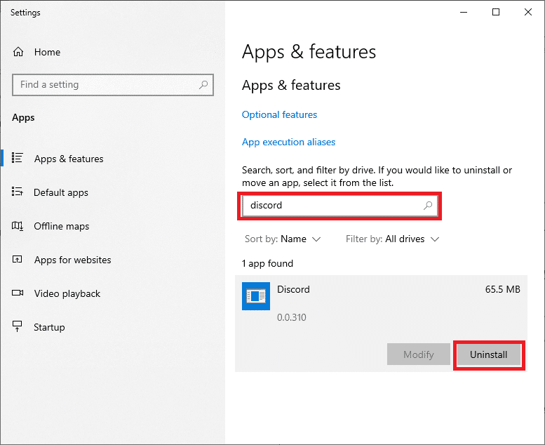 Finalmente, haga clic en Desinstalar.  Arreglar Discord Go Live que no aparece