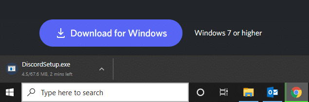 Haga clic en el enlace adjunto aquí para descargar Discord y espere a que se complete la instalación.  Arreglar Discord Go Live que no aparece