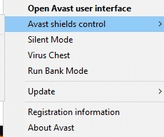 Ahora, seleccione la opción de control de escudos de Avast y podrá desactivar Avast temporalmente. Cómo arreglar la instalación de Windows 10 atascada en un problema del 46 por ciento