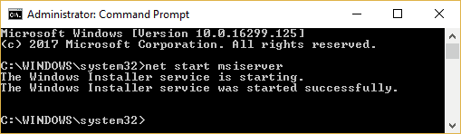 Inicie el servicio de instalación de Windows