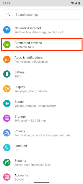 Presiona Dispositivos conectados