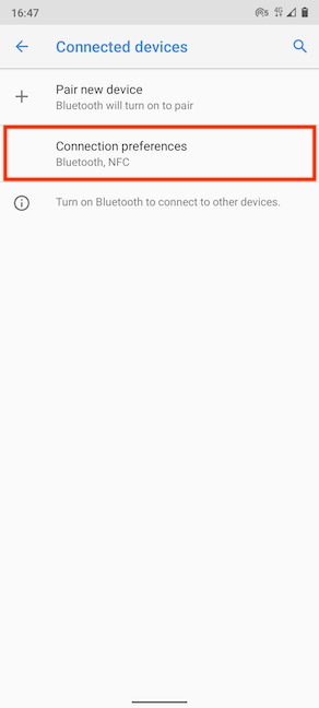 Acceso a las preferencias de conexión