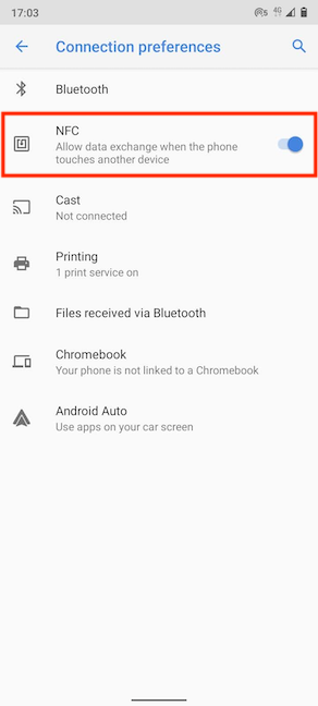 Activar NFC en Android