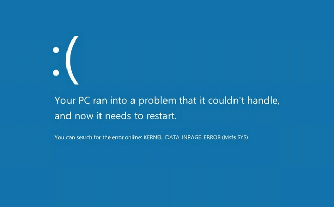 Arreglar KERNEL_DATA_INPAGE_ERROR ERROR BSOD