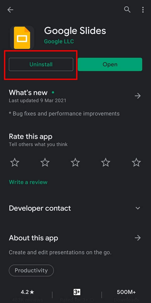 Finalmente, toque la opción Desinstalar.  |  Cómo eliminar aplicaciones preinstaladas en Android
