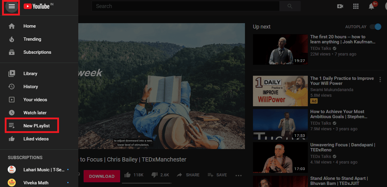 Elija el ícono de tres puntos y luego seleccione Nuevo video Agregando videos