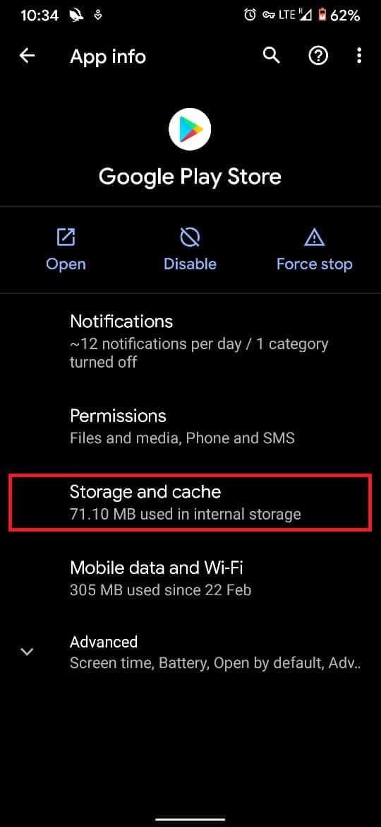Toca Almacenamiento y caché | Cómo descargar aplicaciones de Android que no están disponibles en su país